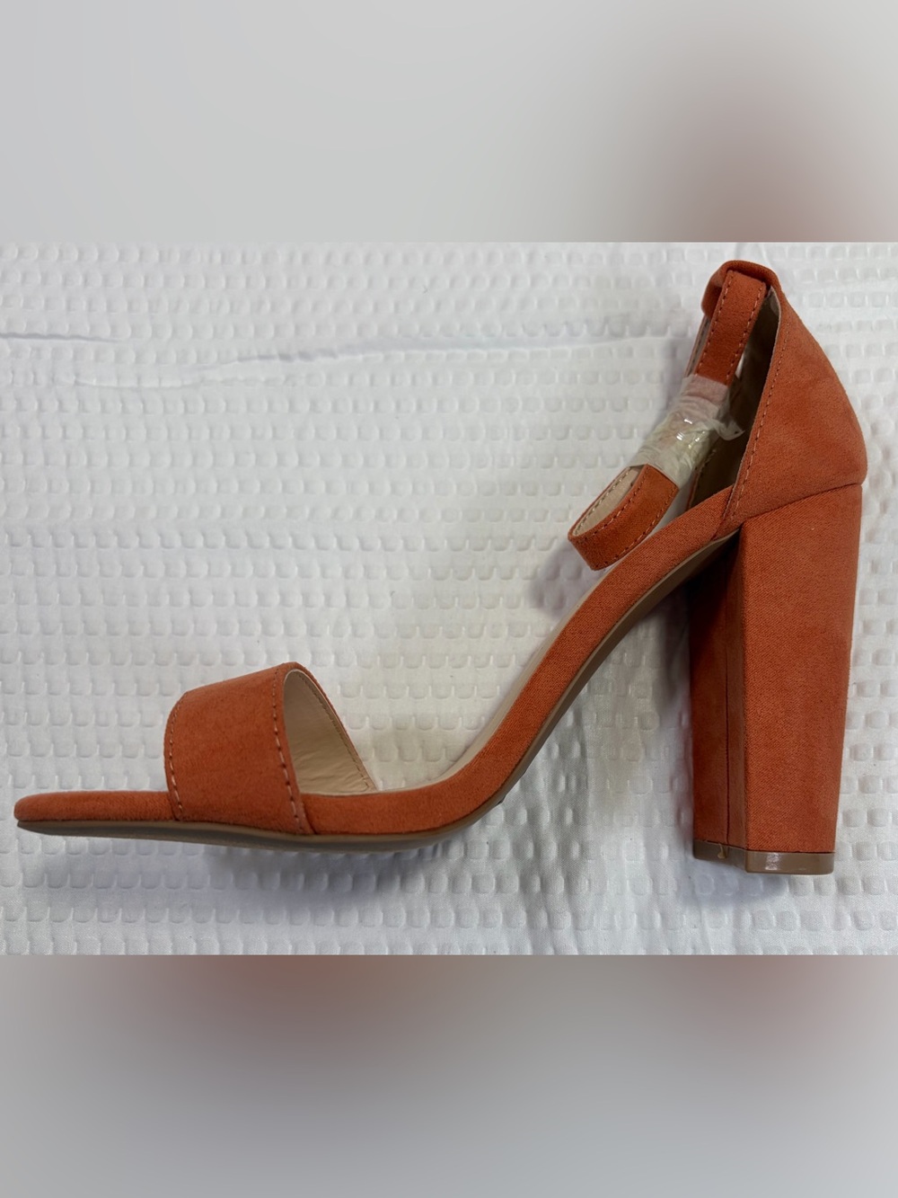 Qupid Ash Coral Suede Block Heels